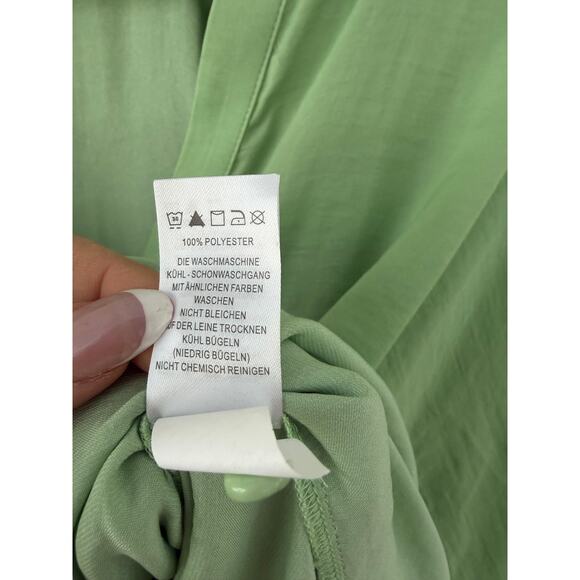 Maison d’Amélie Paris Green Blouse XS | Flowy V-Neck Top - Picture 7 of 7